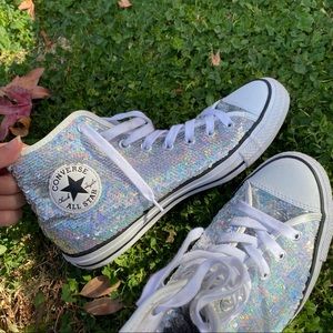 HOLOGRAPHIC SEQUINED HIGH TOP CONVERSE